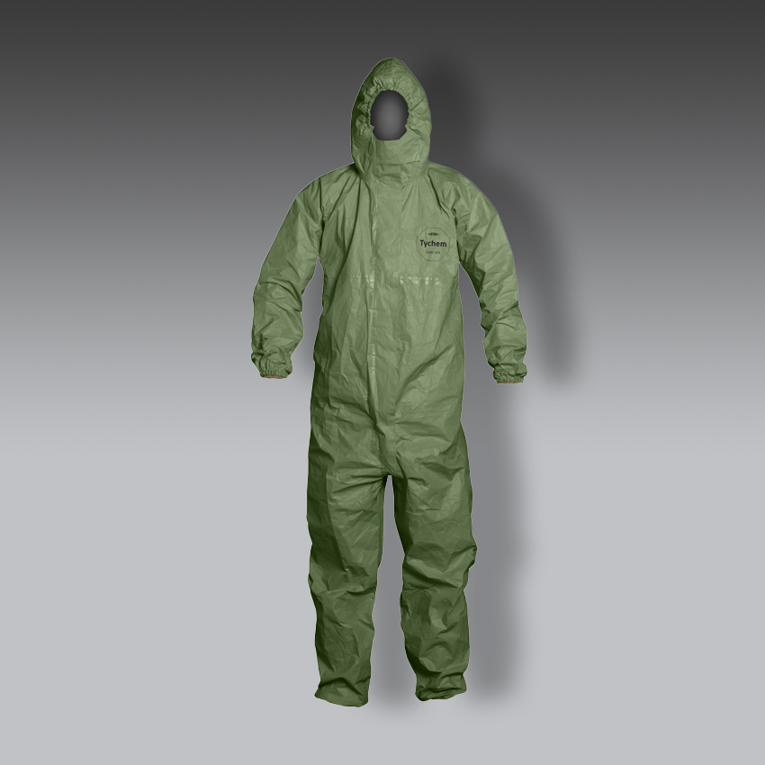 trajes para la seguridad industrial dupont tychem 2000 sfr.overol con capucha modelo qs127t la marca tyvek