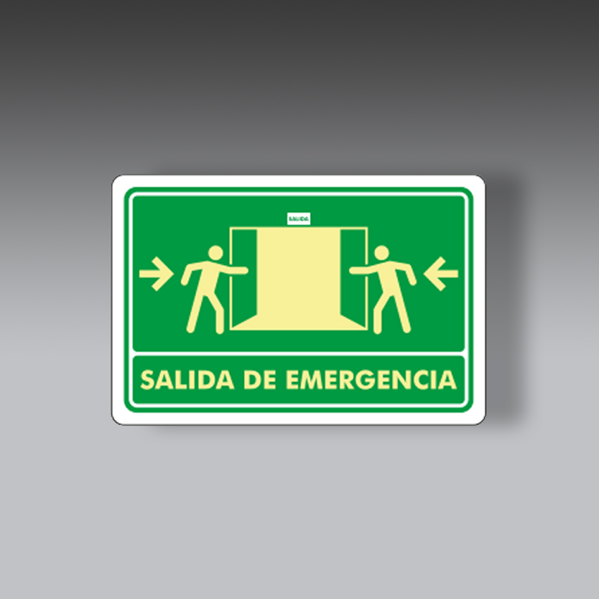 letreros para la seguridad industrial salida de emergencia 30x45 50x100cm modelo modelo 182 marca extinpar