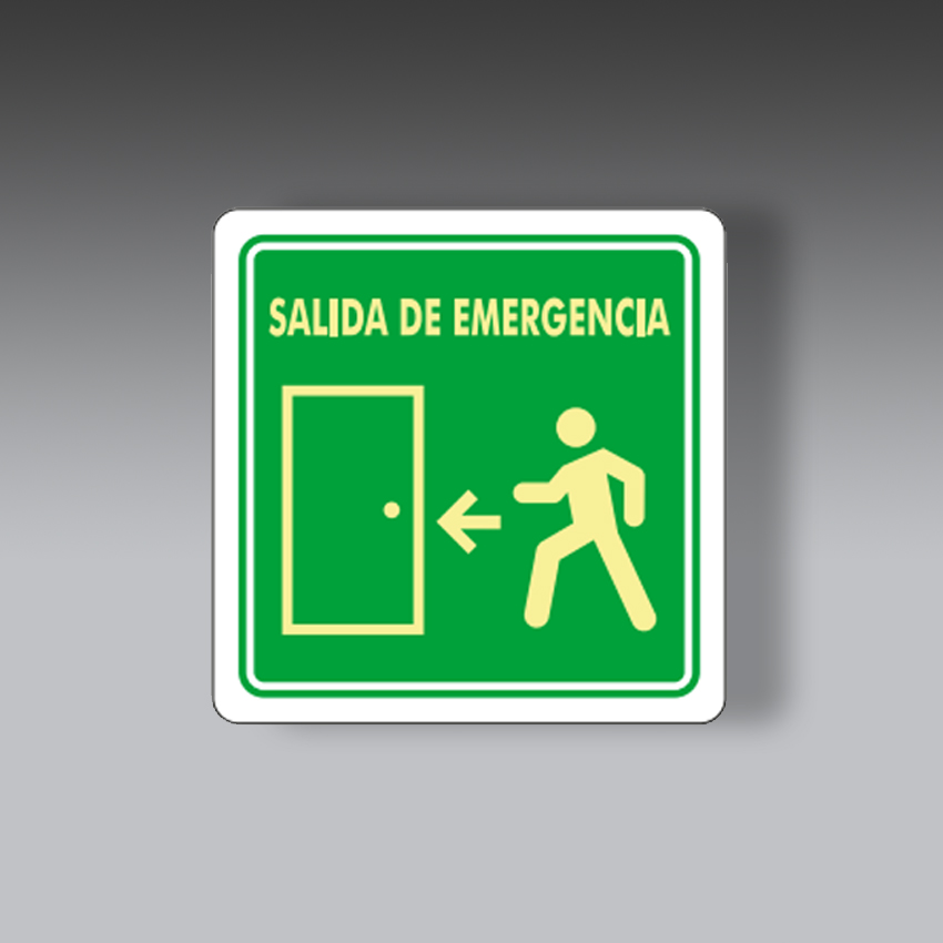 letreros para la seguridad industrial salida de emergencia puerta 20x20cm modelo modelo 101 marca extinpar